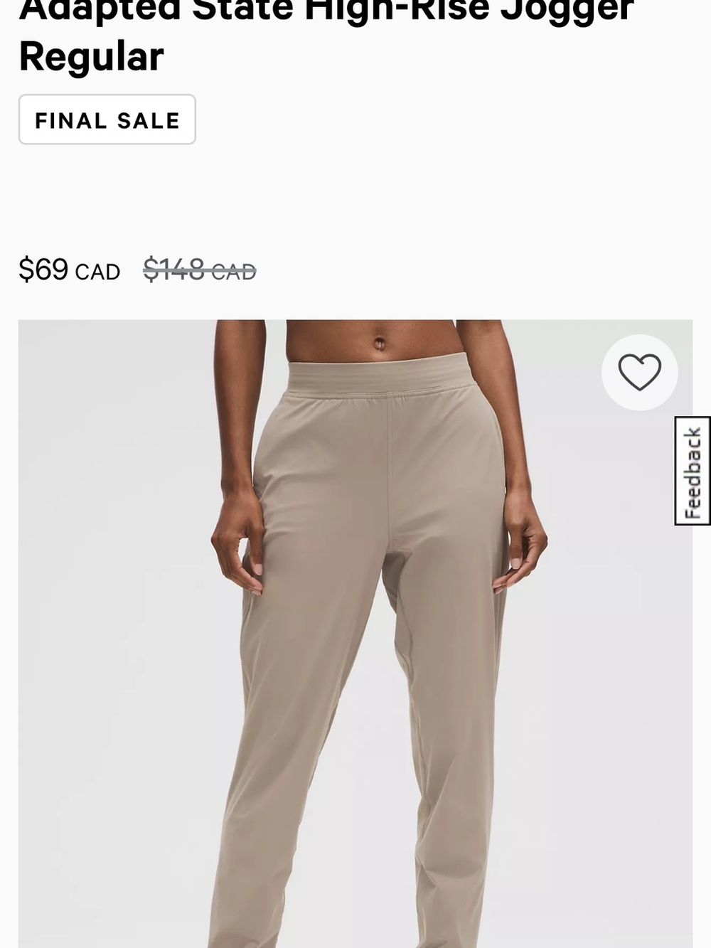 Adapted High-Rise Women's Jogger Pants — Taupe